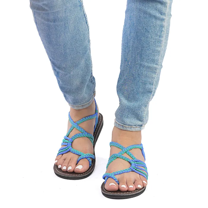 Banyan - Turquoise Sky Blue Rope Sandals