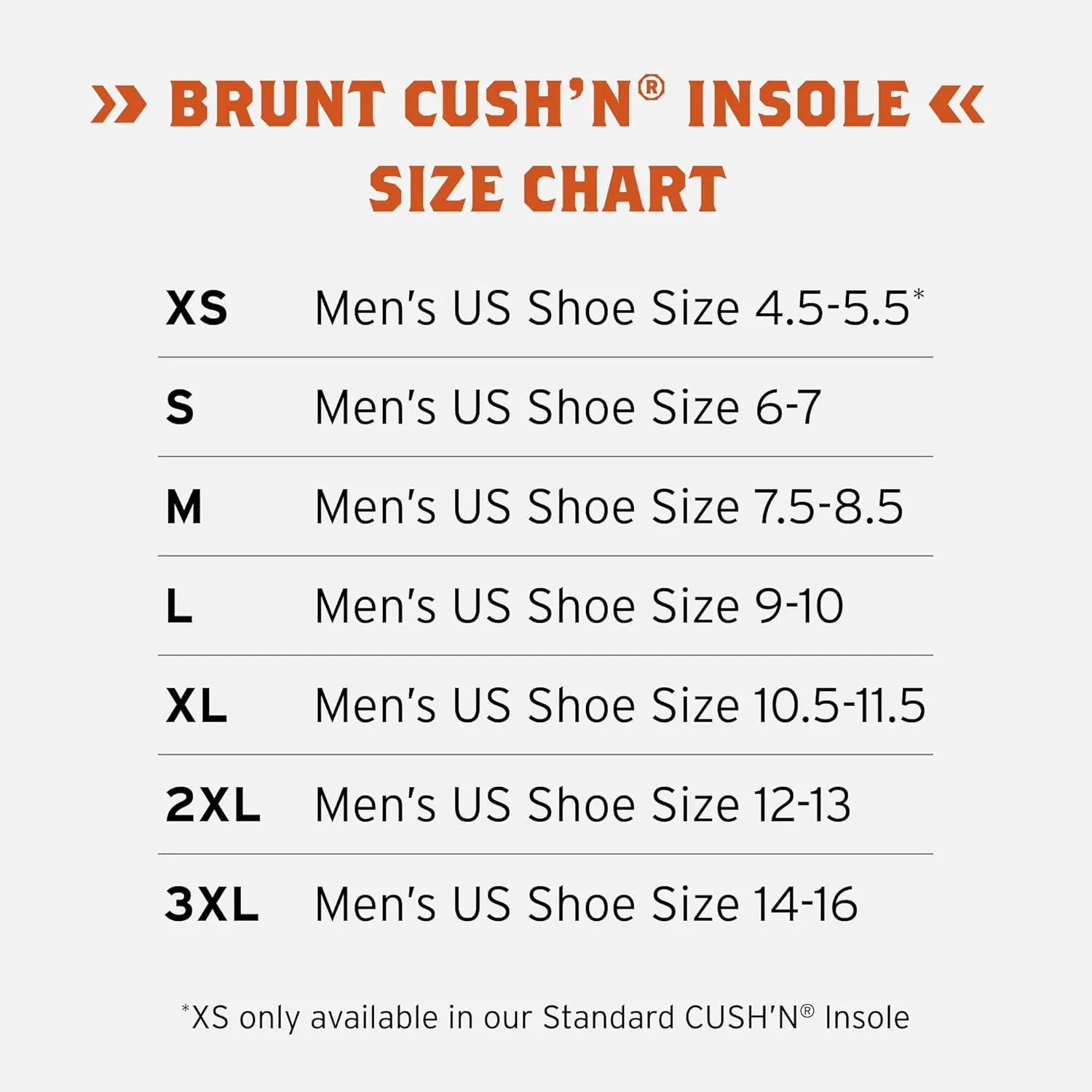 BRUNT Standard CUSHN Insoles - Comfort Wook Boot Insoles - Built with CUSHN Technology - Moisture Wicking - Anti-Odor Treatment - Bonus Memory Foam Layer