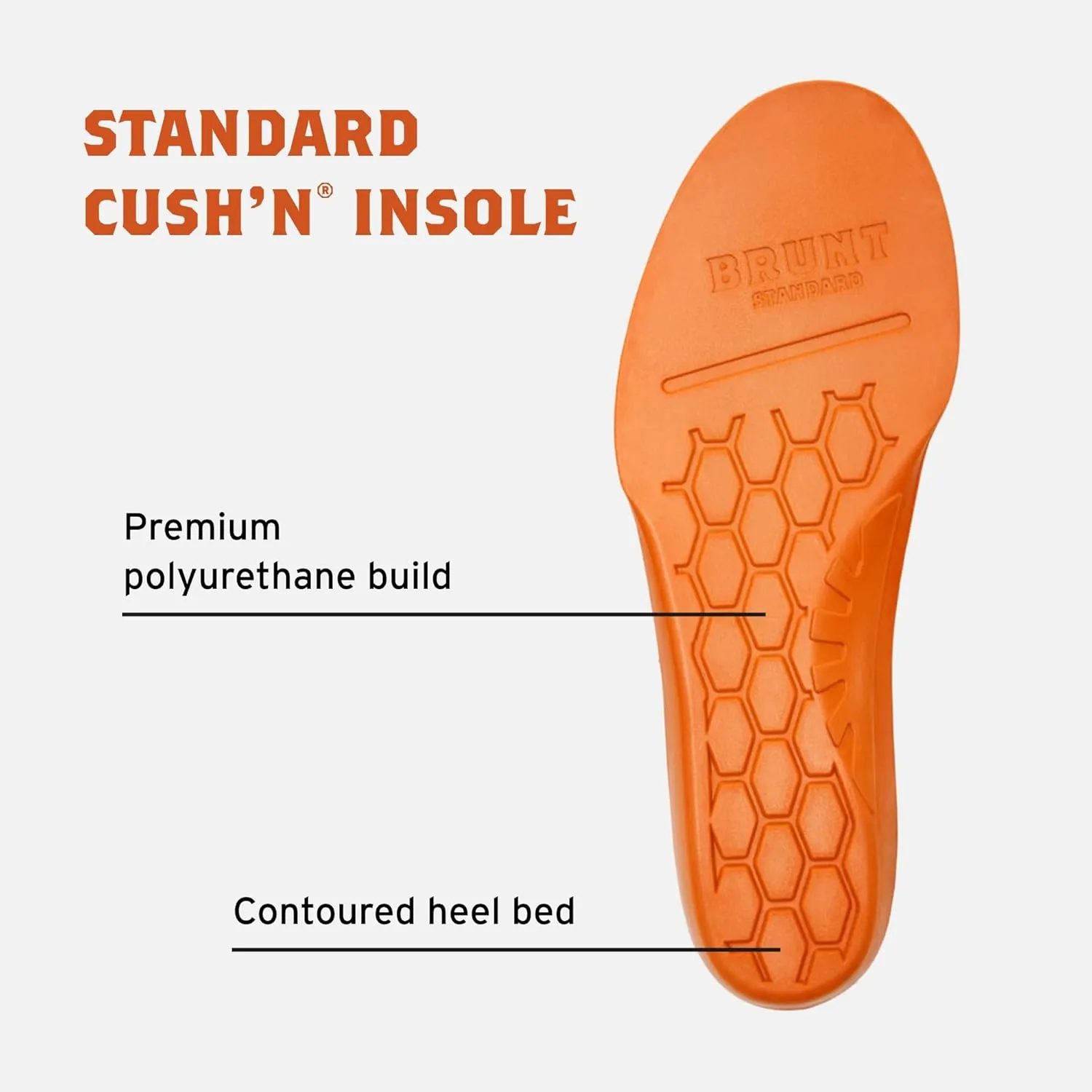 BRUNT Standard CUSHN Insoles - Comfort Wook Boot Insoles - Built with CUSHN Technology - Moisture Wicking - Anti-Odor Treatment - Bonus Memory Foam Layer