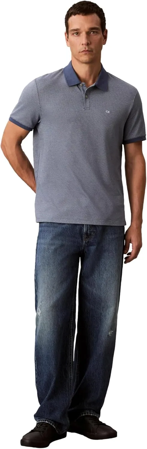 Calvin Klein Men's Jacquard Refined Polo