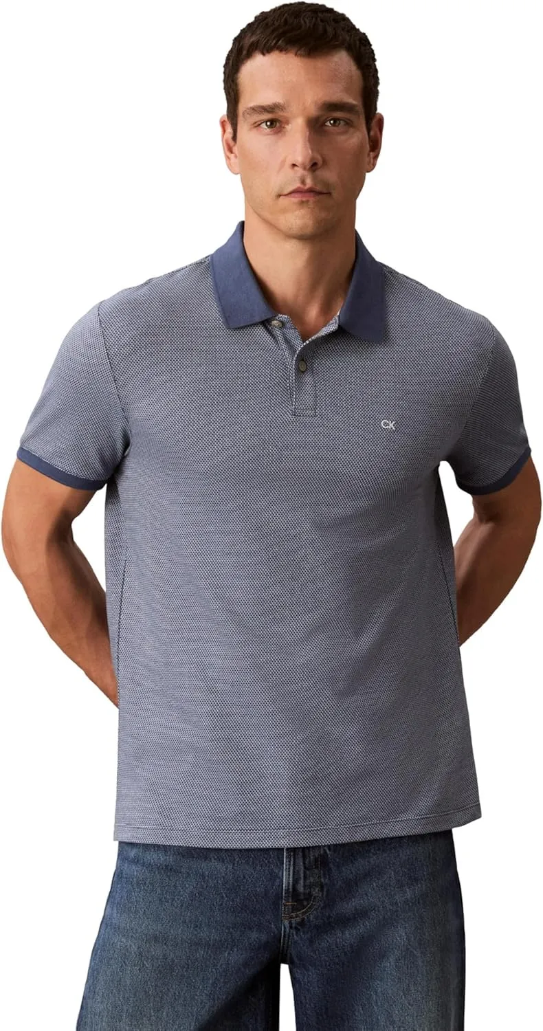 Calvin Klein Men's Jacquard Refined Polo