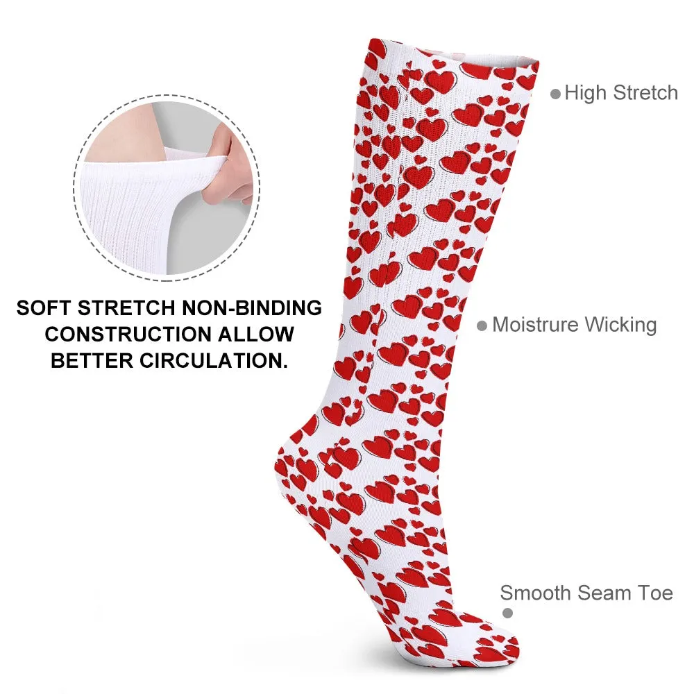 Dancing Hearts Breathable Stocking Socks (Pack of 5)