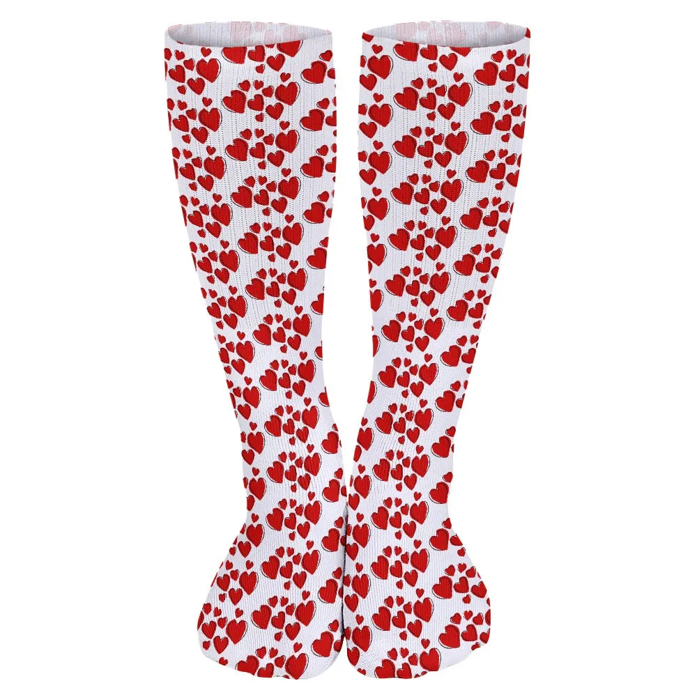 Dancing Hearts Breathable Stocking Socks (Pack of 5)