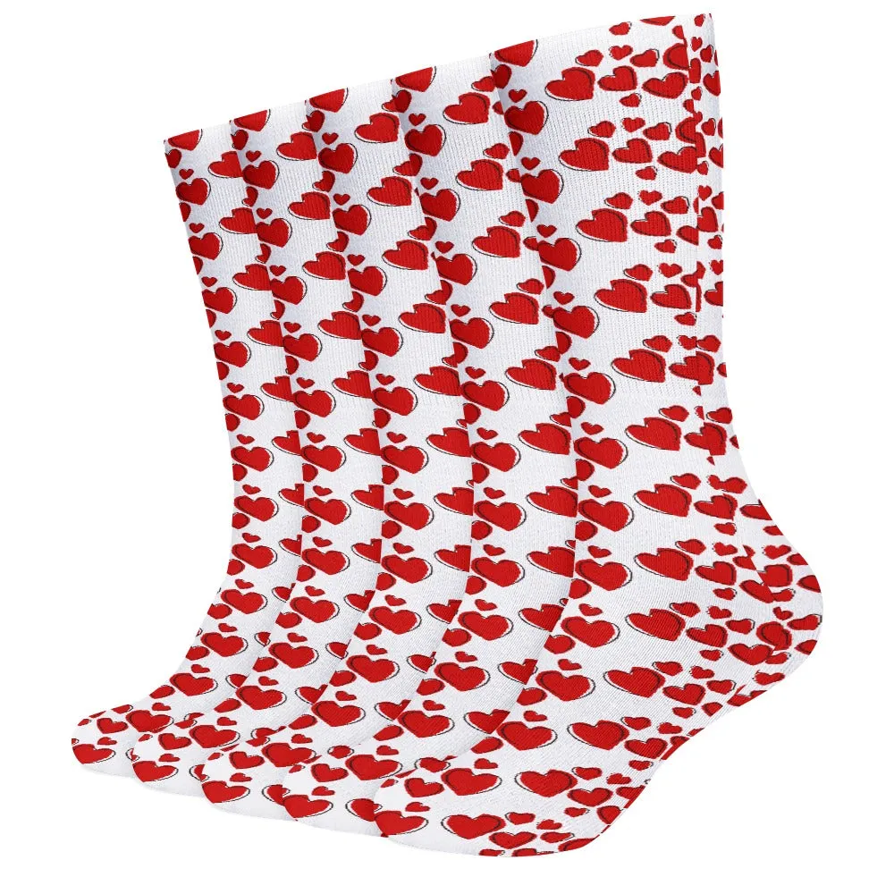 Dancing Hearts Breathable Stocking Socks (Pack of 5)
