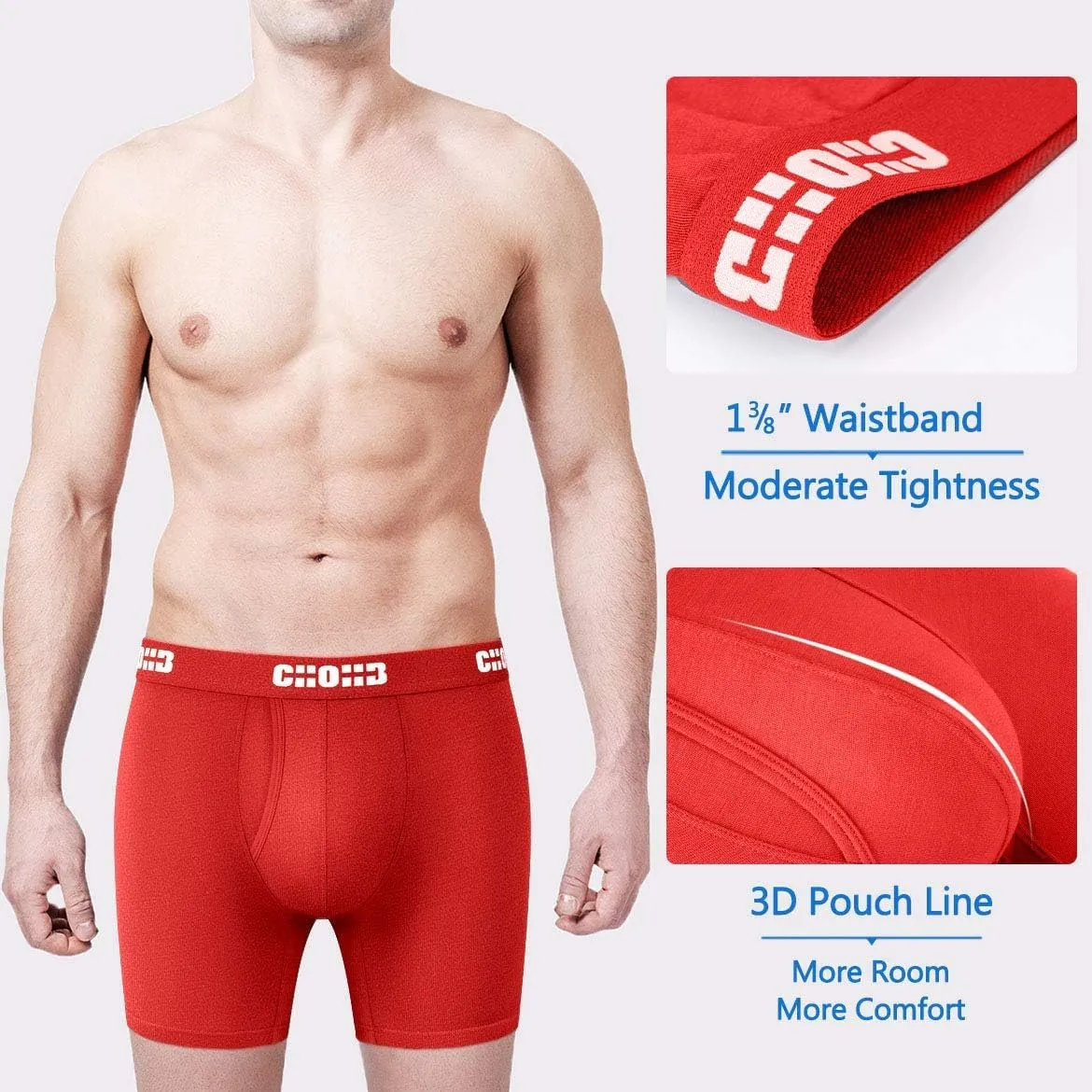 Men's Underwear Micro Modal 3 Pack Boxer Briefs Open Fly