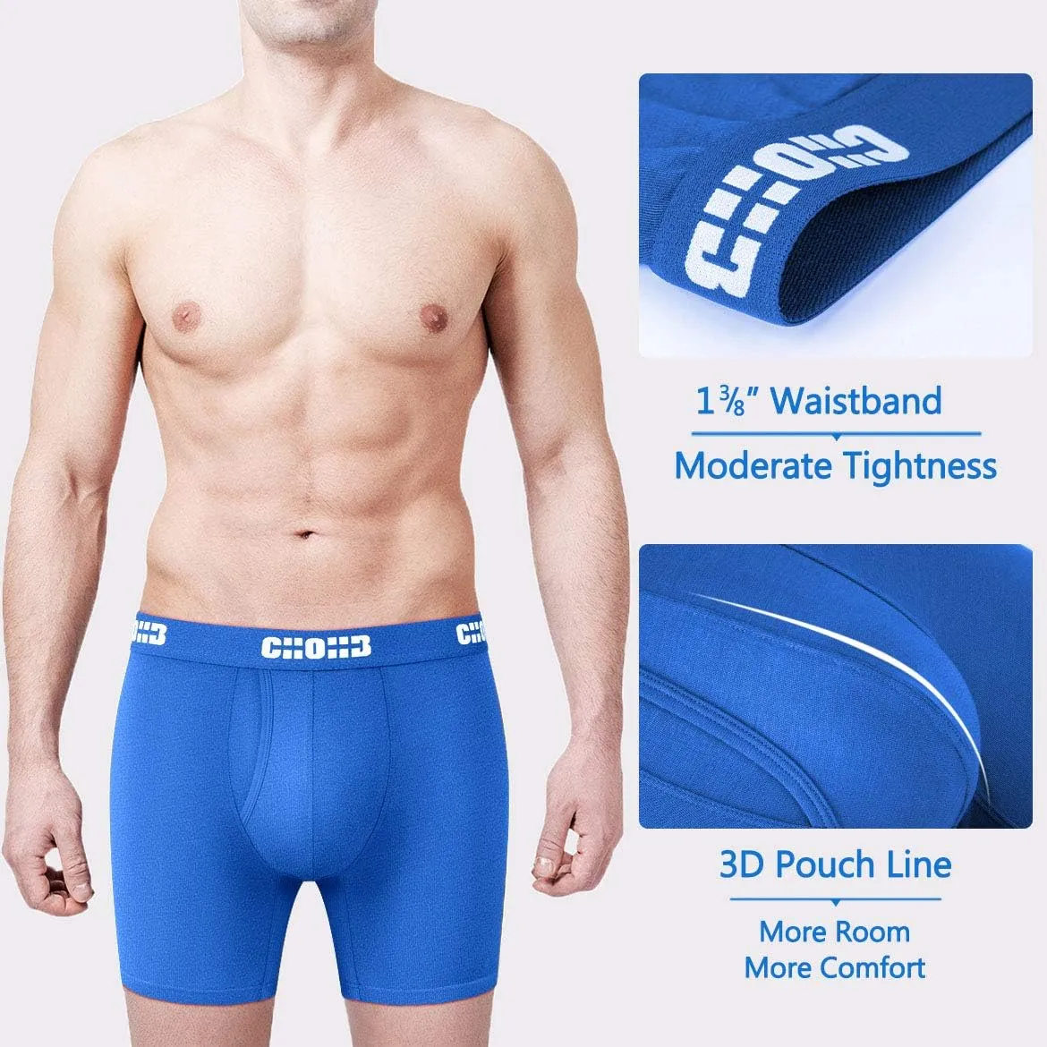Men's Underwear Micro Modal 3 Pack Boxer Briefs Open Fly