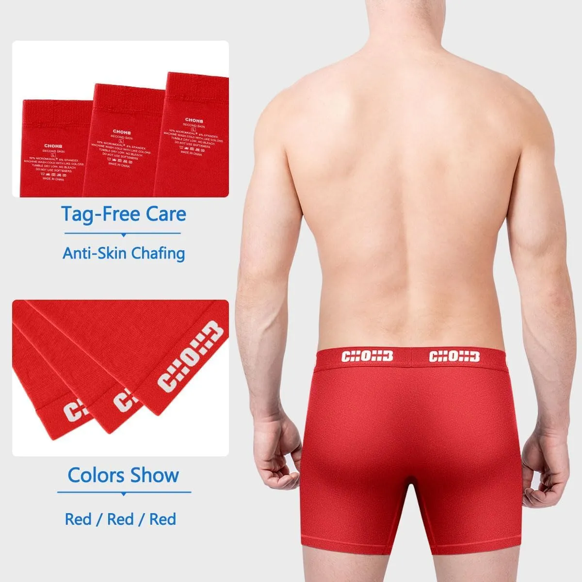 Men's Underwear Micro Modal 3 Pack Boxer Briefs Open Fly