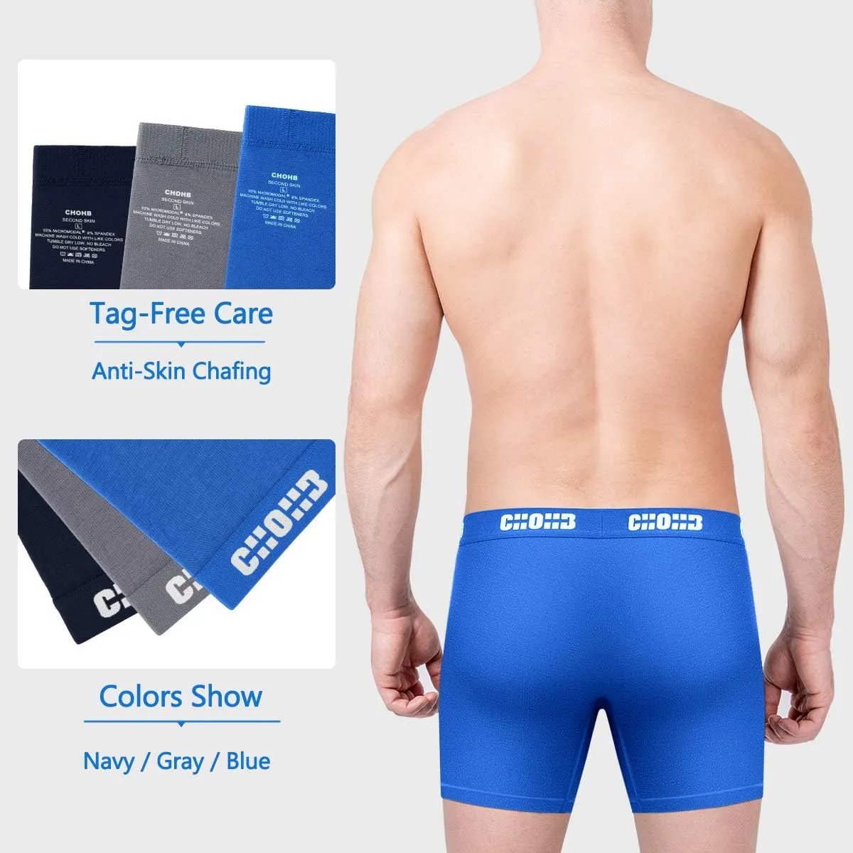 Men's Underwear Micro Modal 3 Pack Boxer Briefs Open Fly