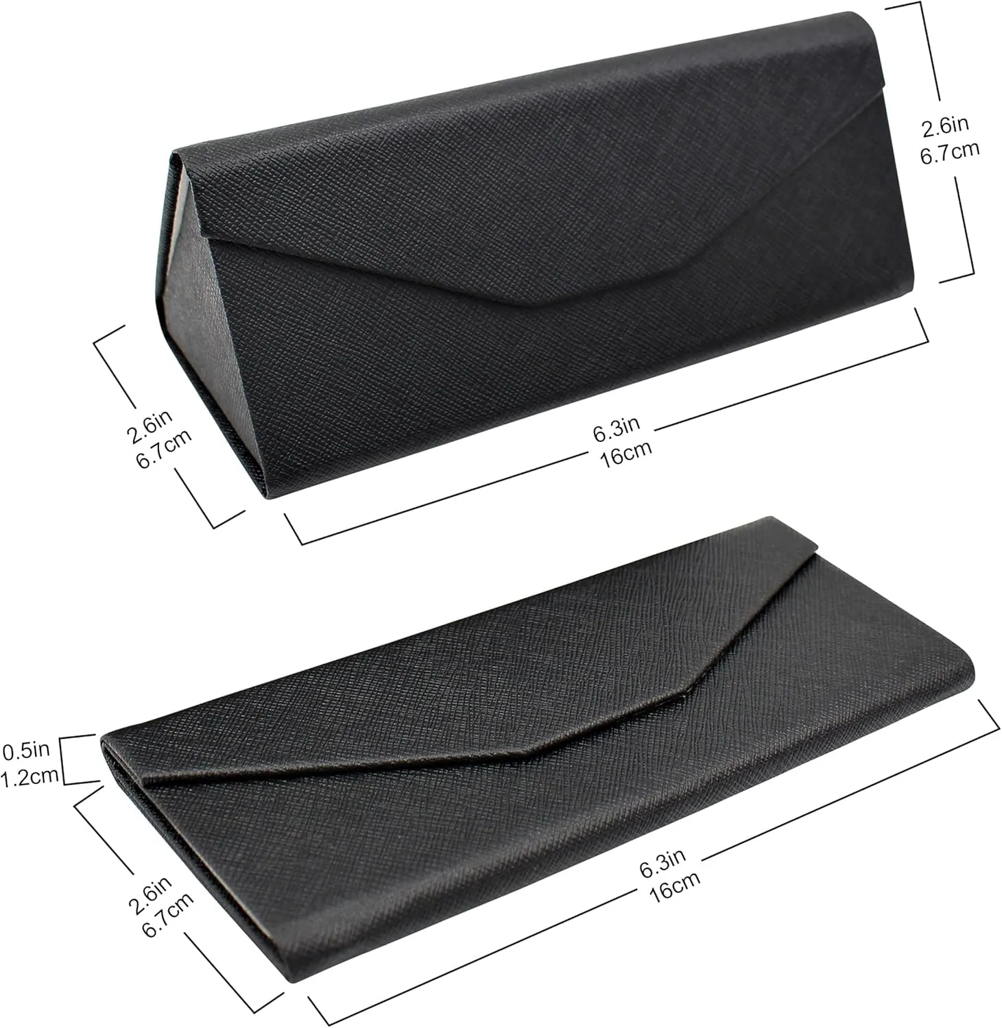 Real Sic Glasses Case for Men and Women - Magnetic Folding Hard Shell Sunglass Holder - Inspired by Solid Color