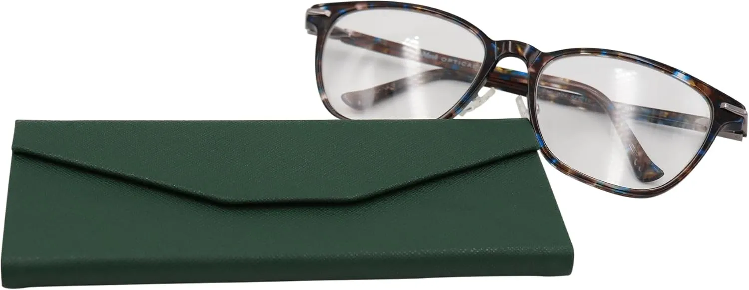 Real Sic Glasses Case for Men and Women - Magnetic Folding Hard Shell Sunglass Holder - Inspired by Solid Color