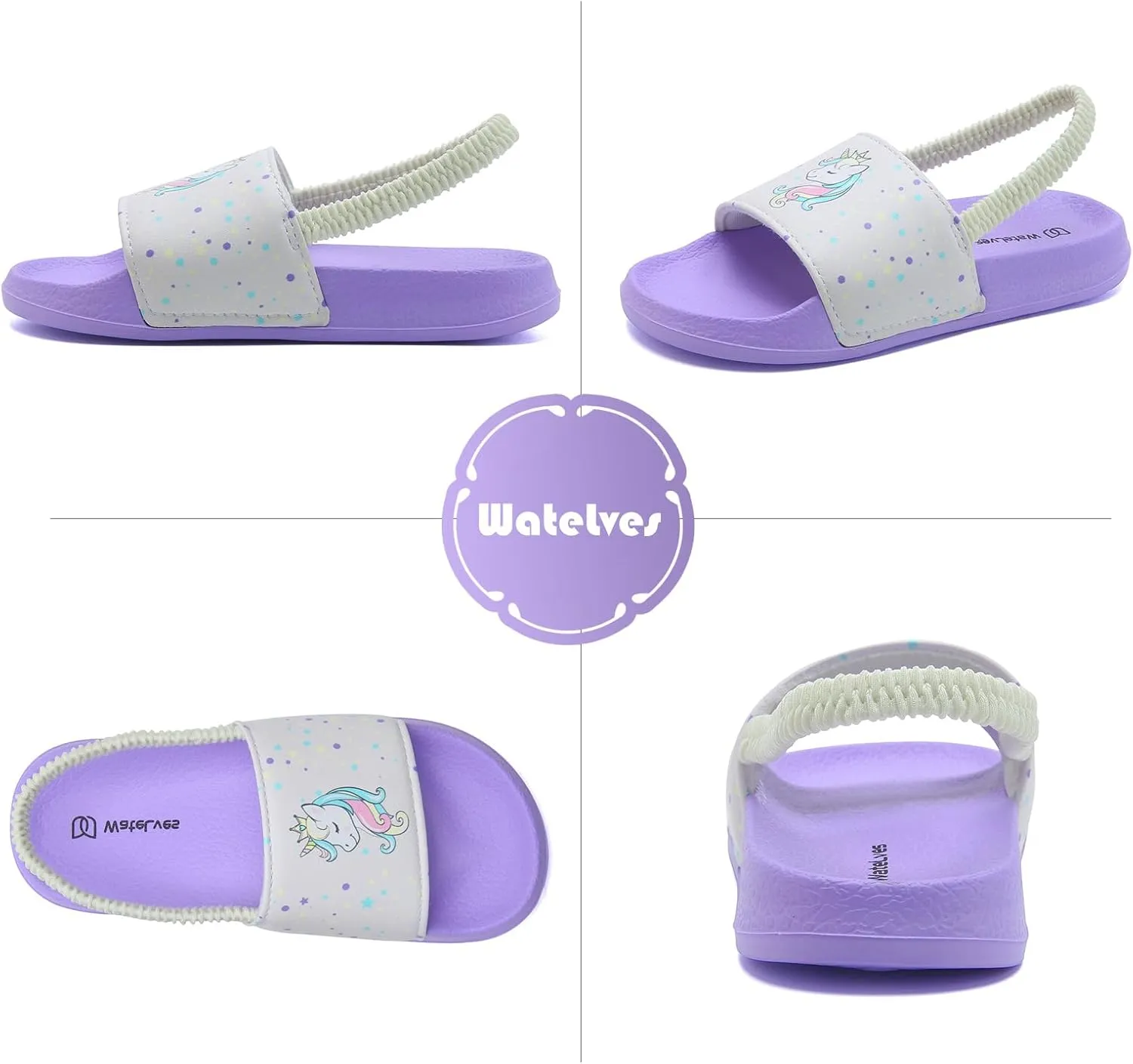 WateLves Toddler Boys Girls Slides Sandals for Swim Beach Kids Water Shoes Casual Summer Slippers