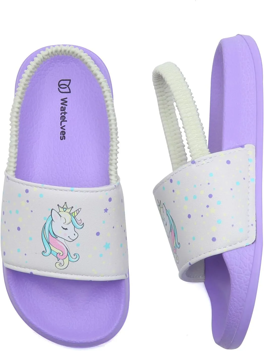 WateLves Toddler Boys Girls Slides Sandals for Swim Beach Kids Water Shoes Casual Summer Slippers
