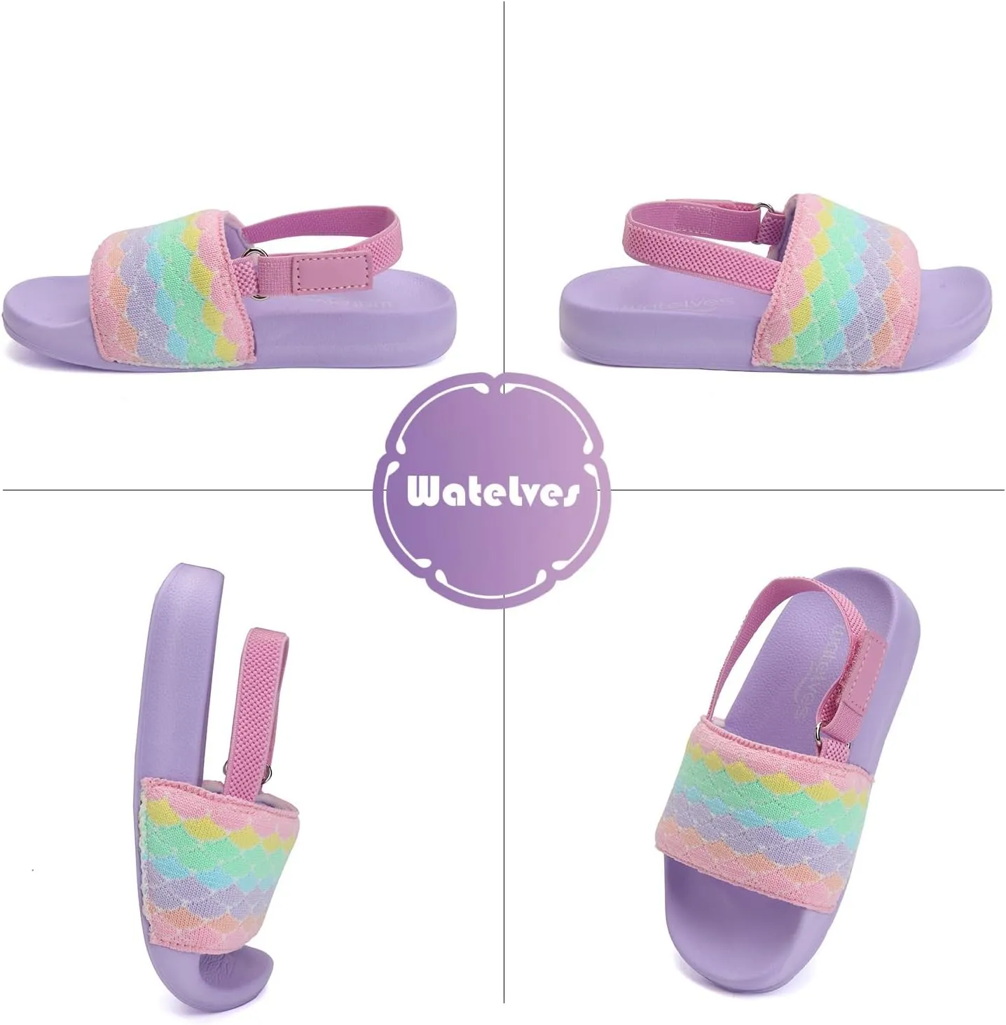 WateLves Toddler Boys Girls Slides Sandals for Swim Beach Kids Water Shoes Casual Summer Slippers