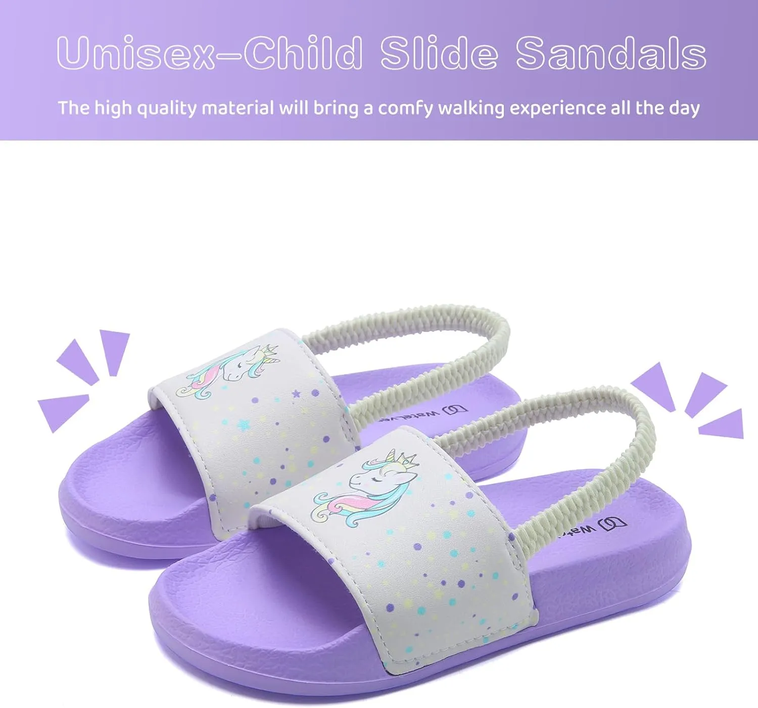 WateLves Toddler Boys Girls Slides Sandals for Swim Beach Kids Water Shoes Casual Summer Slippers